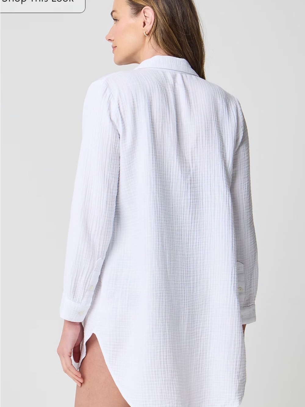 J Crew Factory Button down Gauze Tunic Cover Up - Picture 2 of 5